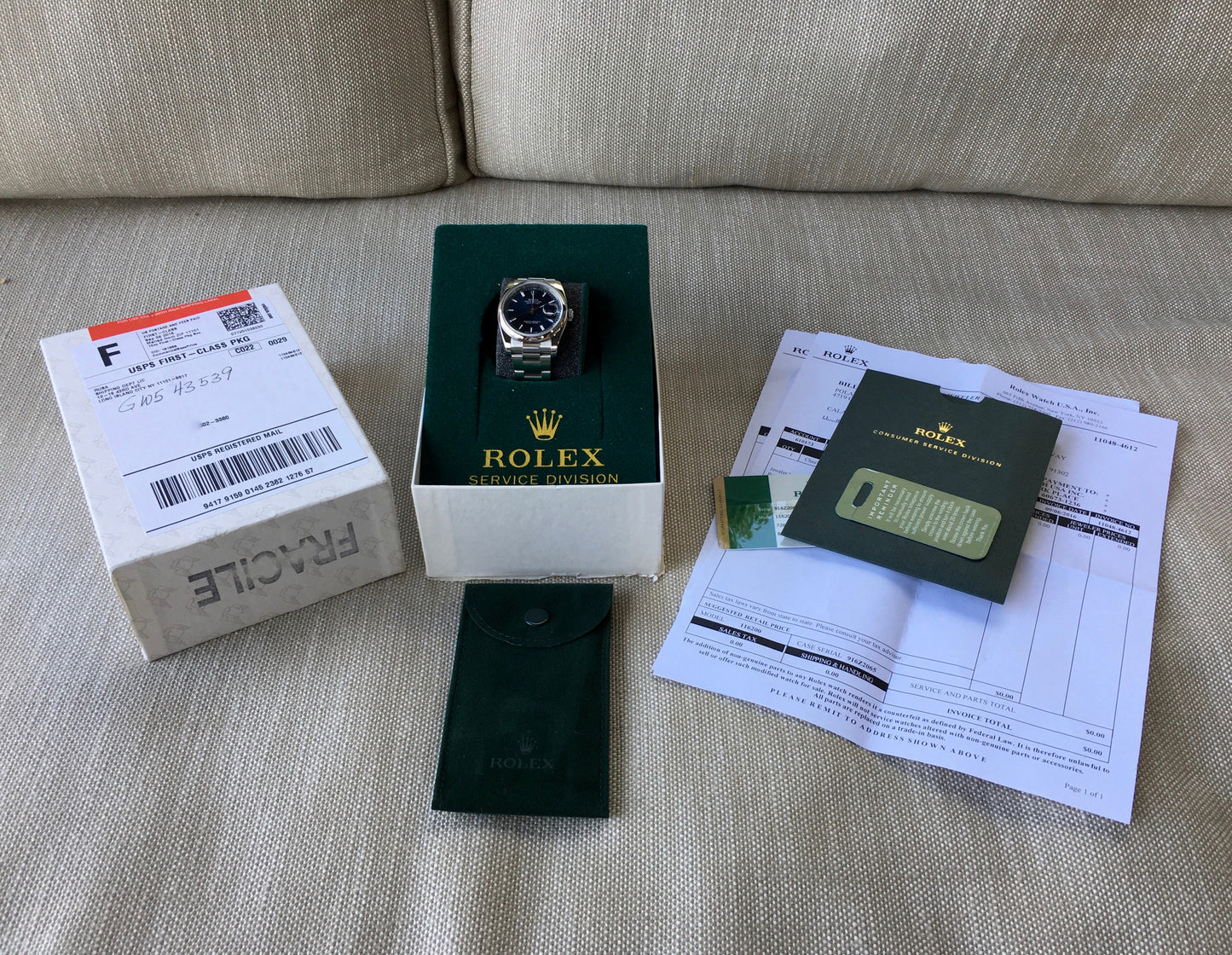 Rolex Datejust 116200 Blue Stick 36mm Oyster Stainless Steel Wristwatch - Hashtag Watch Company