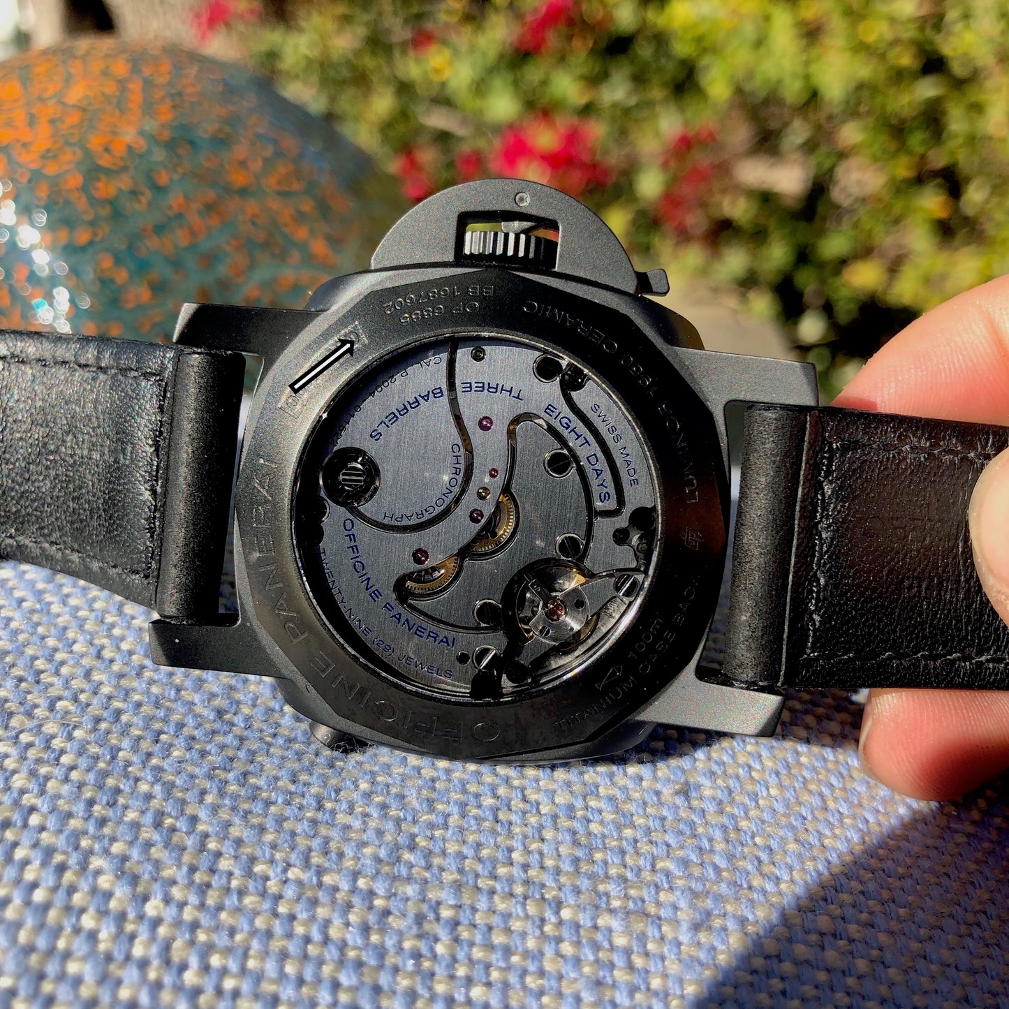 Panerai Luminor PAM 317 Monopulsante 1950 8 Days Chronograph GMT Wristwatch Box Papers - Hashtag Watch Company