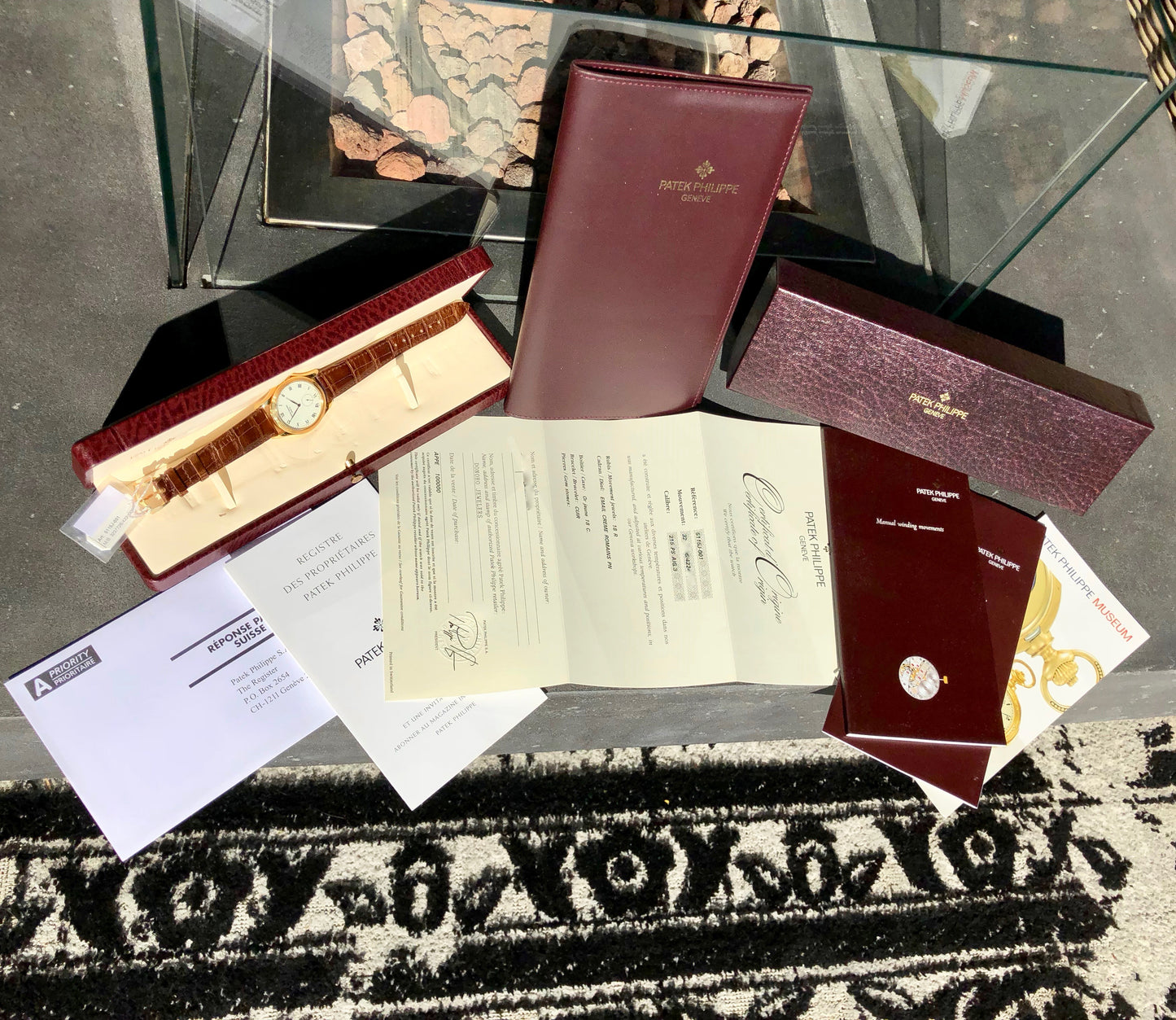 Patek Philippe Calatrava 5115J 18K Yellow Gold 35mm Enamel Wristwatch Box & Papers - Hashtag Watch Company