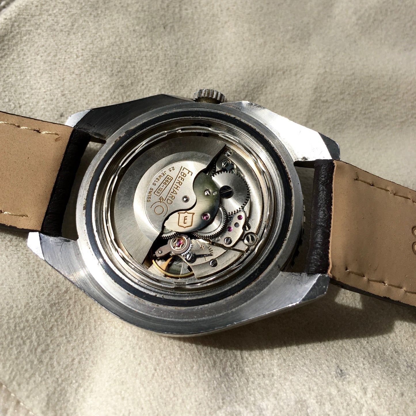 Vintage Eberhard & Co. Scafograf 300 Roulette Date Stainless Steel Watch - Hashtag Watch Company