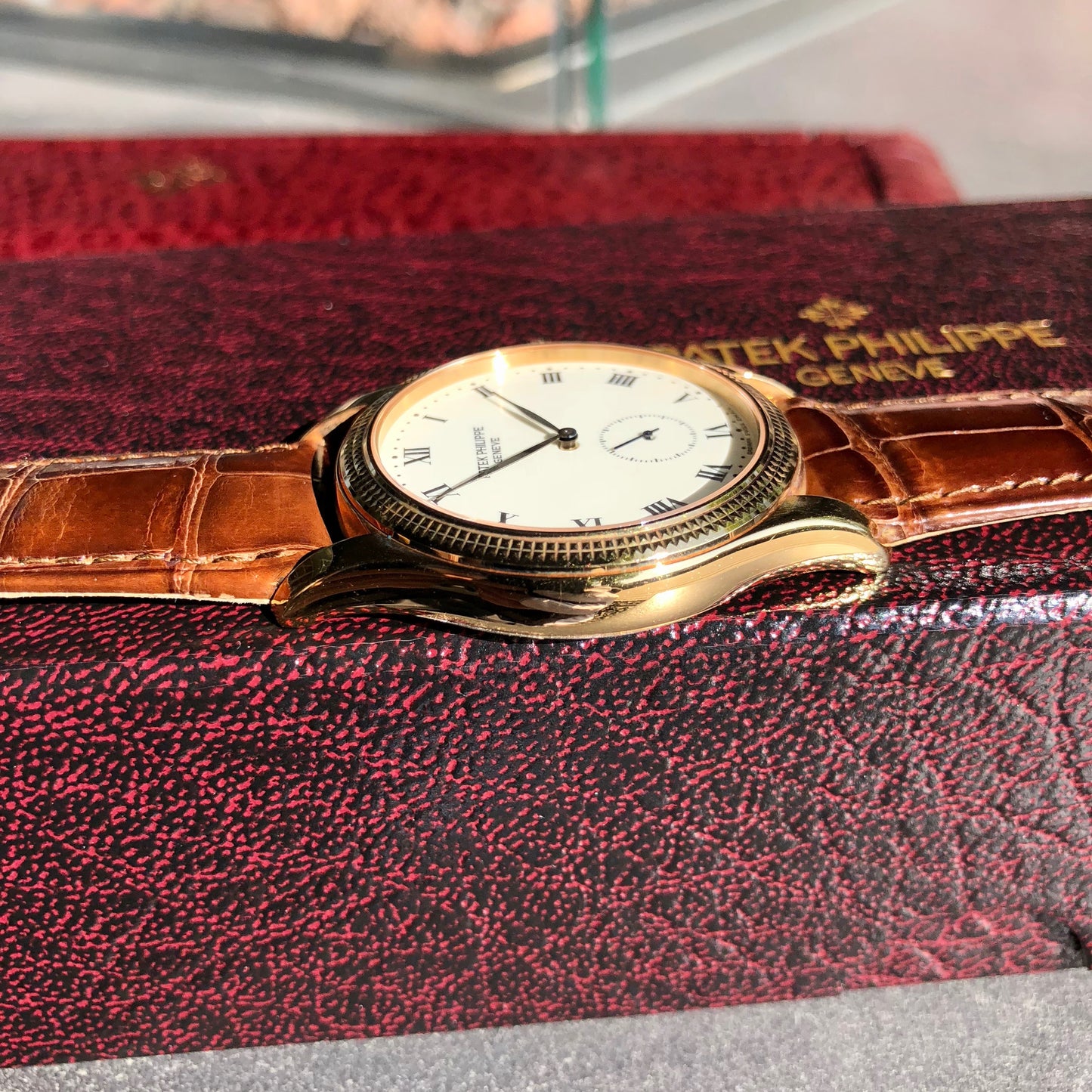 Patek Philippe Calatrava 5115J 18K Yellow Gold 35mm Enamel Wristwatch Box & Papers - Hashtag Watch Company
