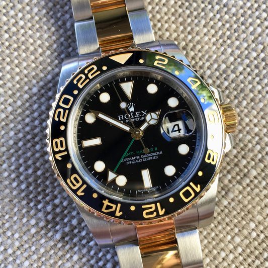 Rolex GMT Master II 116713 Two Tone Steel Gold "V" Serial Watch Box Papers - Hashtag Watch Company
