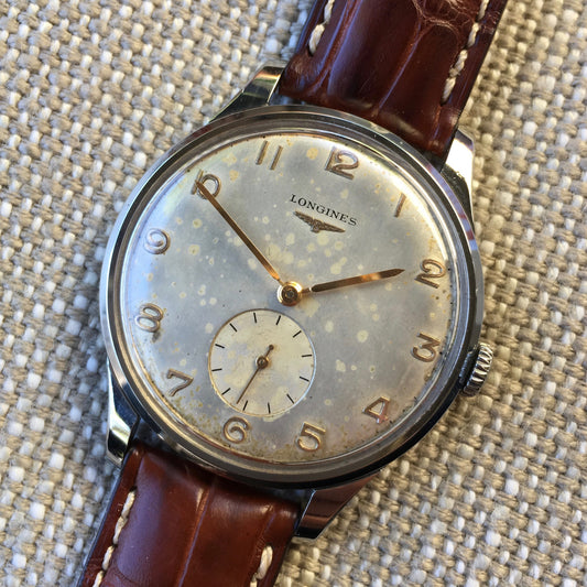 Vintage Longines 5561-8 Oversized 37mm Steel Cal. 27m Wristwatch 1950's - Hashtag Watch Company
