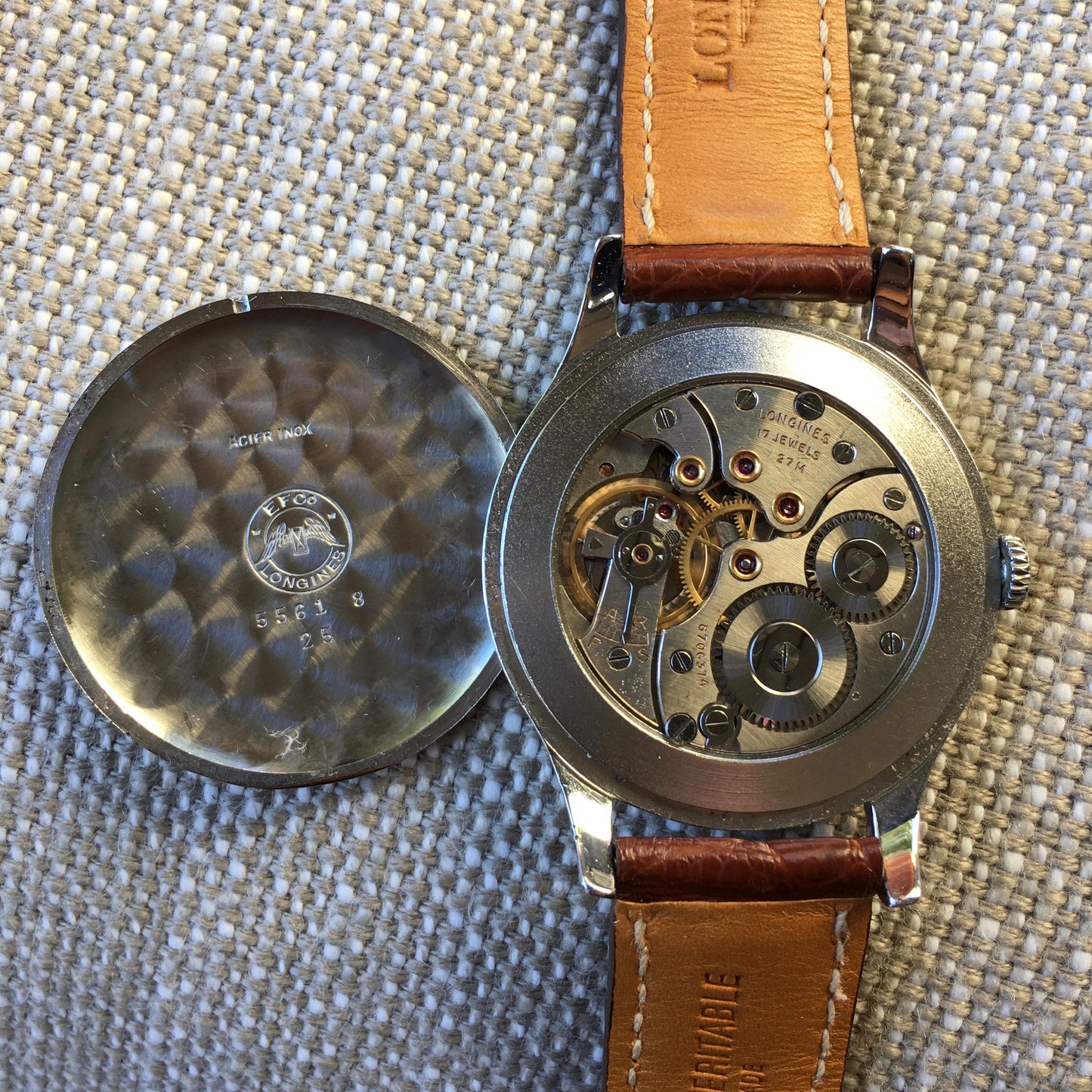 Vintage Longines 5561-8 Oversized 37mm Steel Cal. 27m Wristwatch 1950's - Hashtag Watch Company