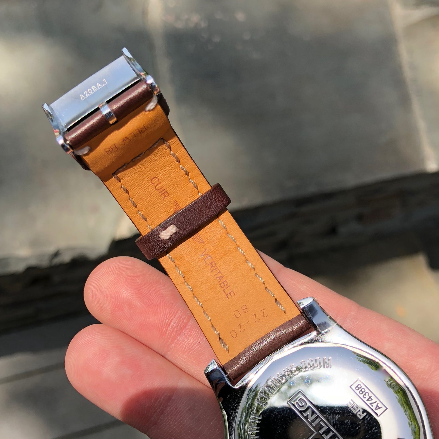 Breitling Colt Quartz Blue A7438811 Brown Leather 44mm Wristwatch Box & Papers - Hashtag Watch Company