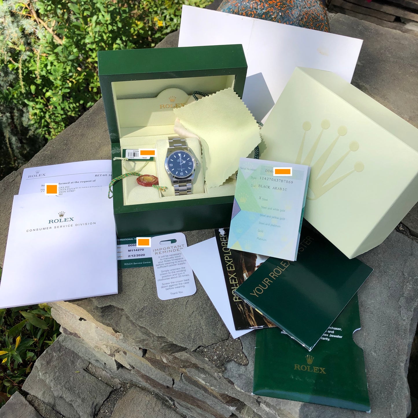 Rolex Explorer 114270 Oyster Perpetual Steel Wristwatch Box Papers Circa 2005 RSC Serviced - Hashtag Watch Company