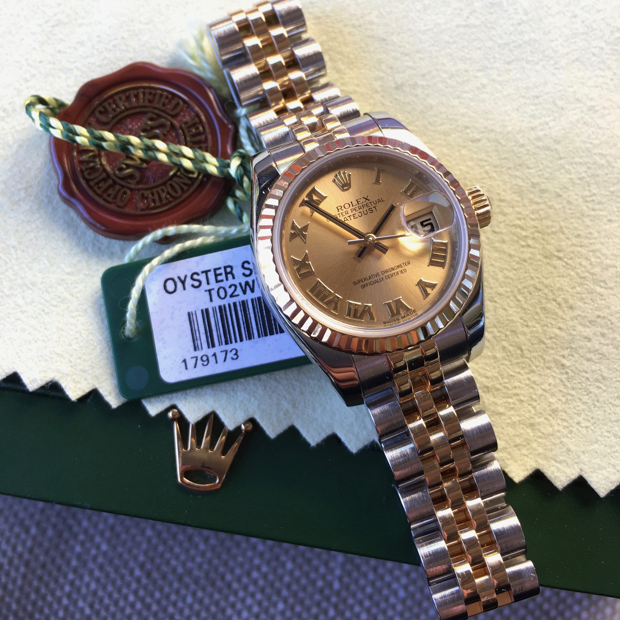 Rolex Datejust 179173 Ladies Two Tone Roman Champagne Random