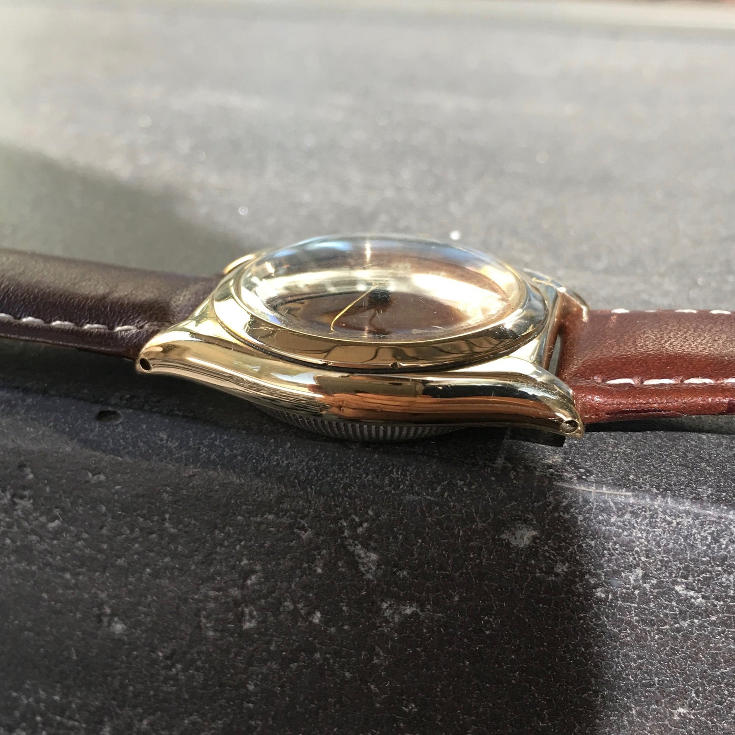 Vintage Rolex Bubbleback 3725 14K Solid Gold Steel TROPICAL Automatic Watch - Hashtag Watch Company