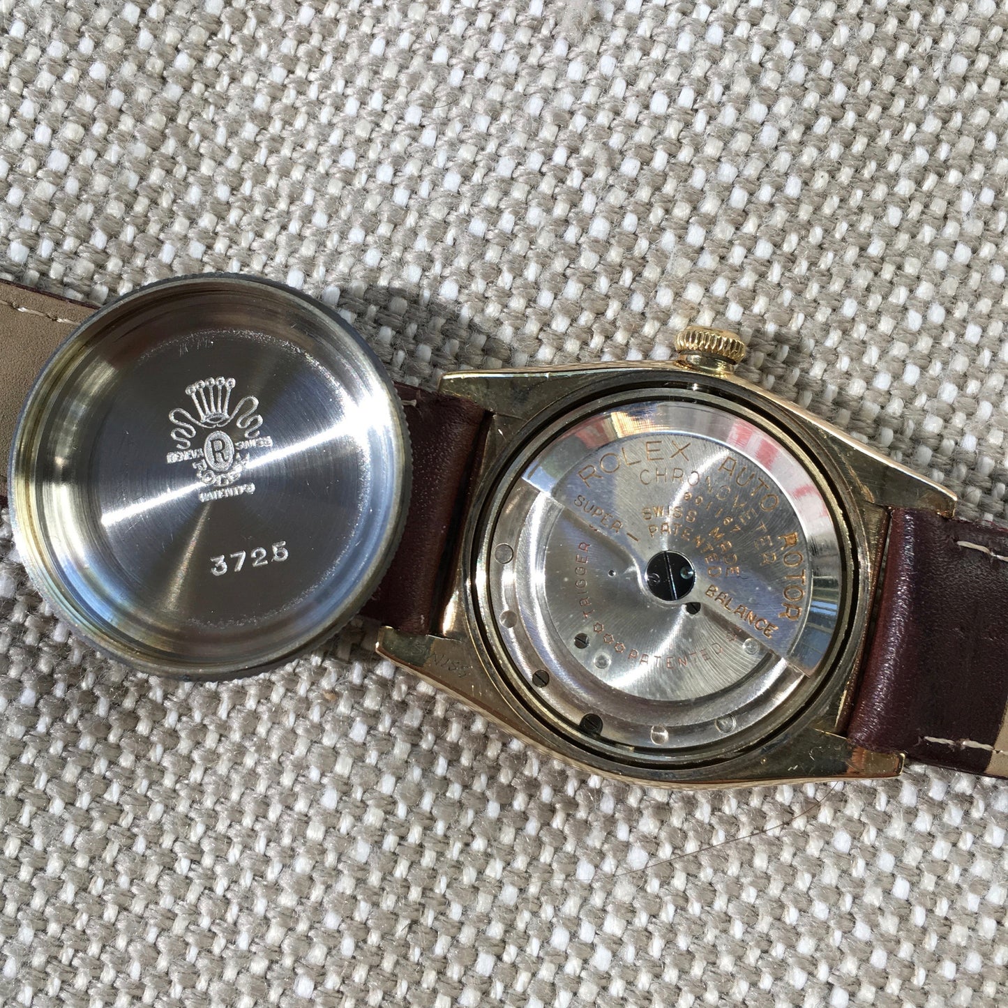 Vintage Rolex Bubbleback 3725 14K Solid Gold Steel TROPICAL Automatic Watch - Hashtag Watch Company