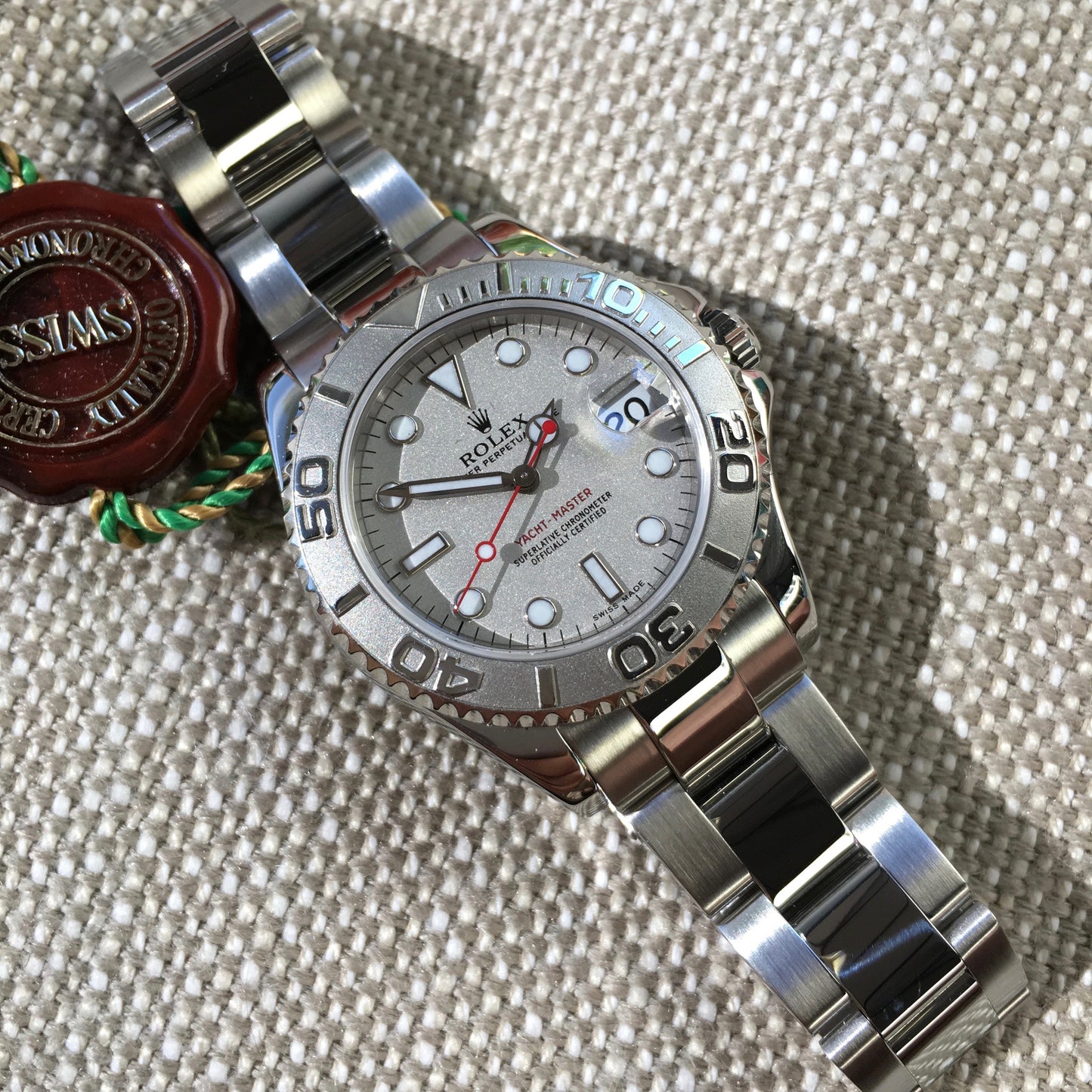 Rolex Yachtmaster 168622 Mid Size "P" Steel Platinum Oyster Ladies Wristwatch - Hashtag Watch Company