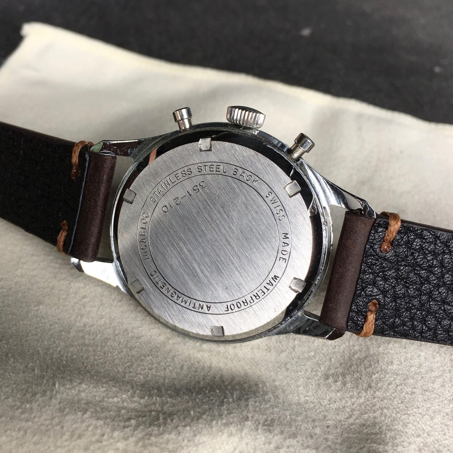 Vintage Sheffield 351-210 Waterproof Chronograph Venus 210 Manual Wind Wristwatch - Hashtag Watch Company