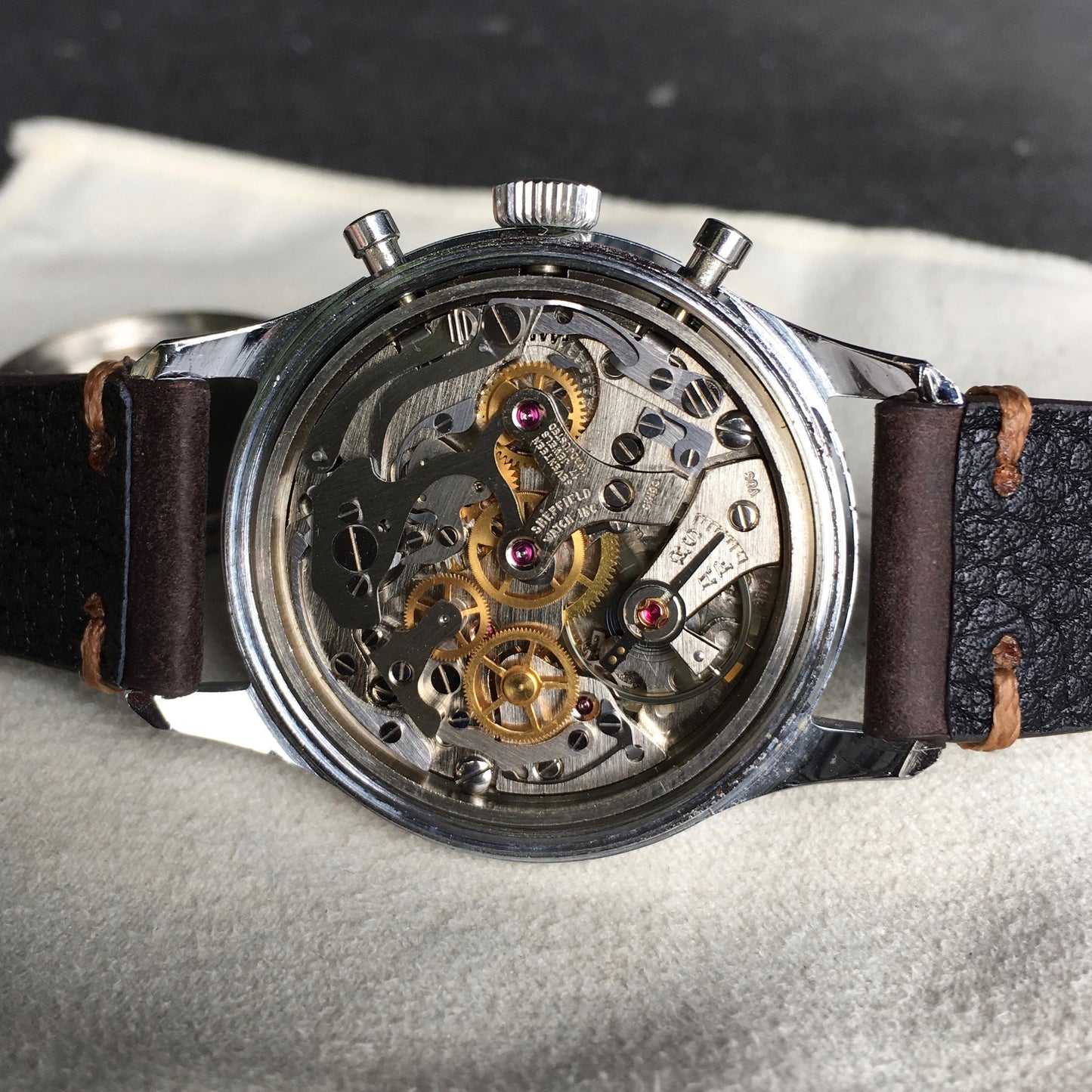 Vintage Sheffield 351-210 Waterproof Chronograph Venus 210 Manual Wind Wristwatch - Hashtag Watch Company