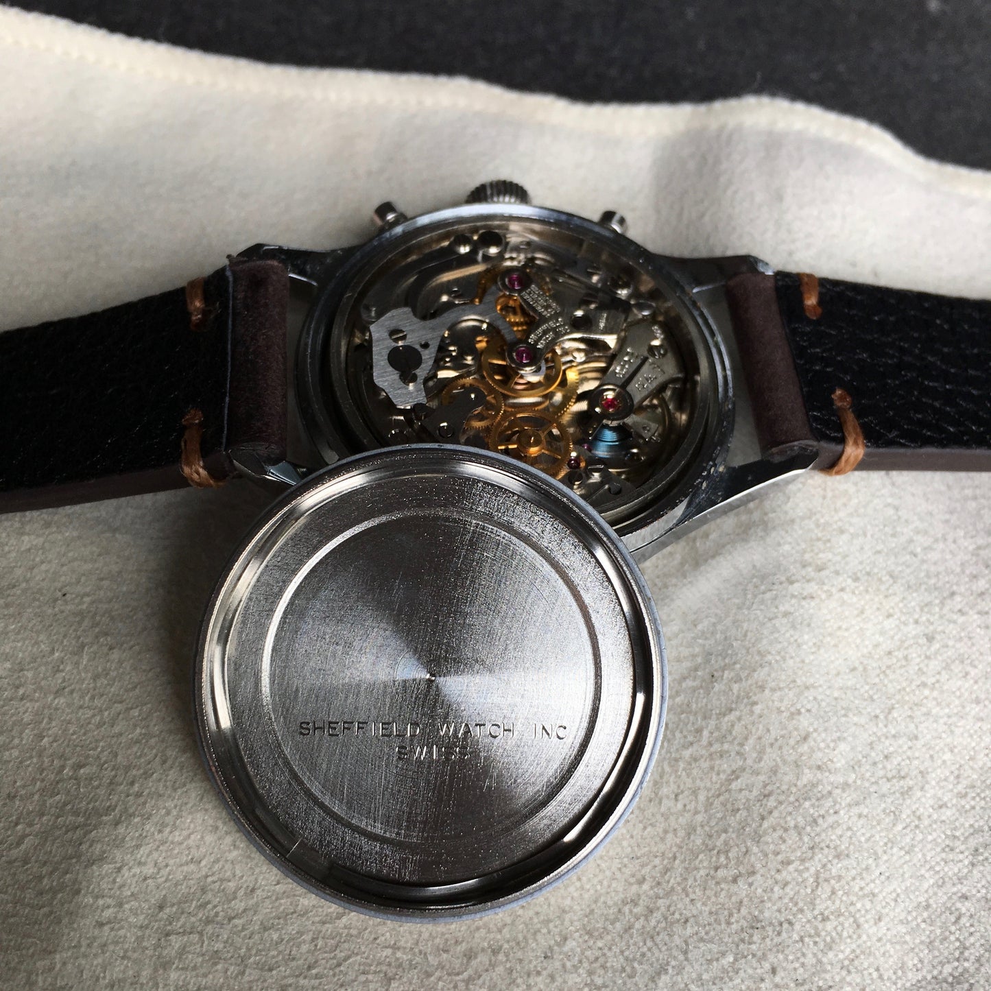 Vintage Sheffield 351-210 Waterproof Chronograph Venus 210 Manual Wind Wristwatch - Hashtag Watch Company