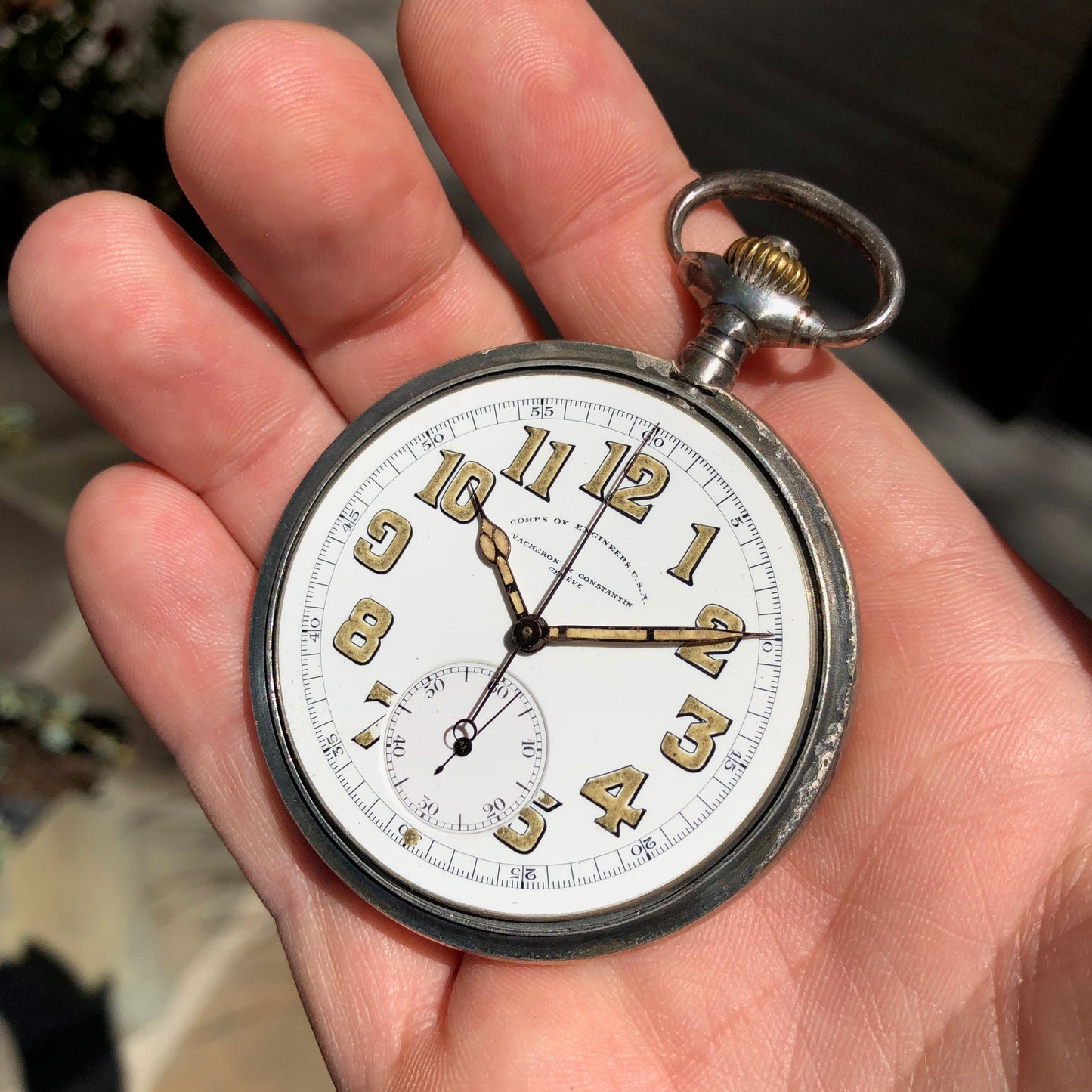 Vacheron & Constantin Military Chronograph WWI Army Corps of Engineers Silver Pocket Watch - Hashtag Watch Company