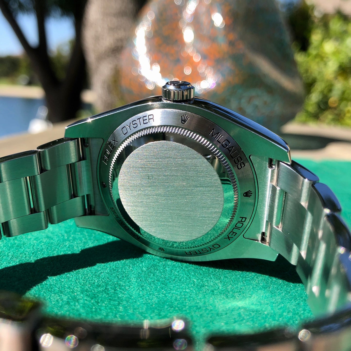 Rolex Milgauss 116400GV Z Blue Stainless Steel Wristwatch Box Papers Circa 2017 - Hashtag Watch Company