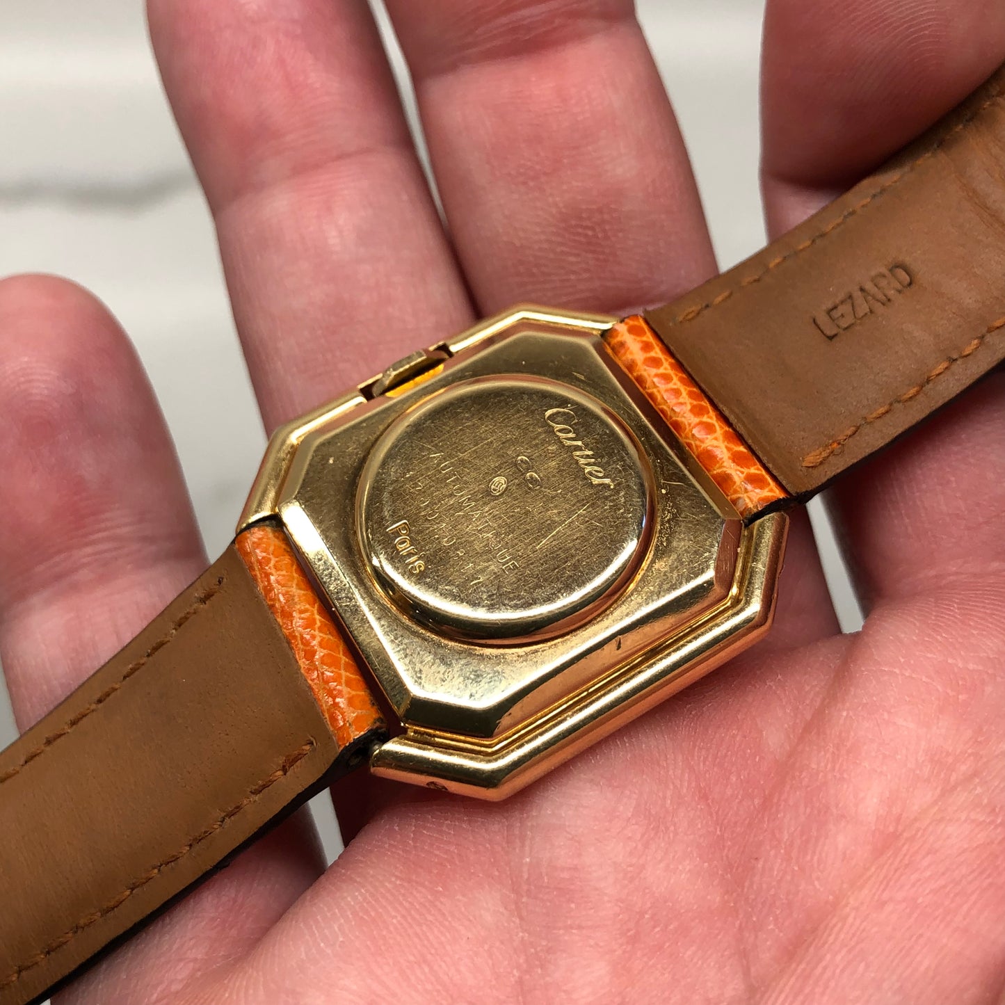 Cartier Ceinture Automatique Jumbo 18K Yellow Gold Paris Leather Vintage 31mm Wristwatch - Hashtag Watch Company