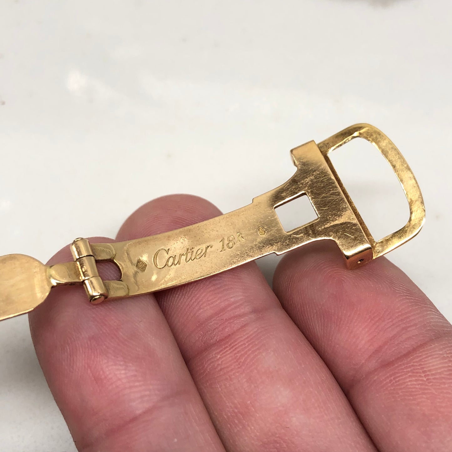 Cartier Ceinture Automatique Jumbo 18K Yellow Gold Paris Leather Vintage 31mm Wristwatch - Hashtag Watch Company