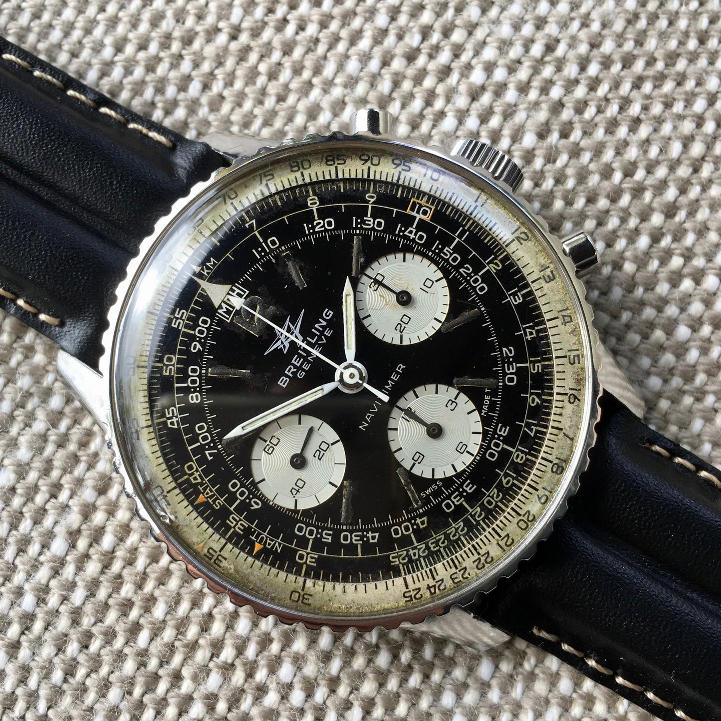 Vintage Breitling Navitimer 806 Steel Chronograph Venus 178 1968 Wristwatch - Hashtag Watch Company