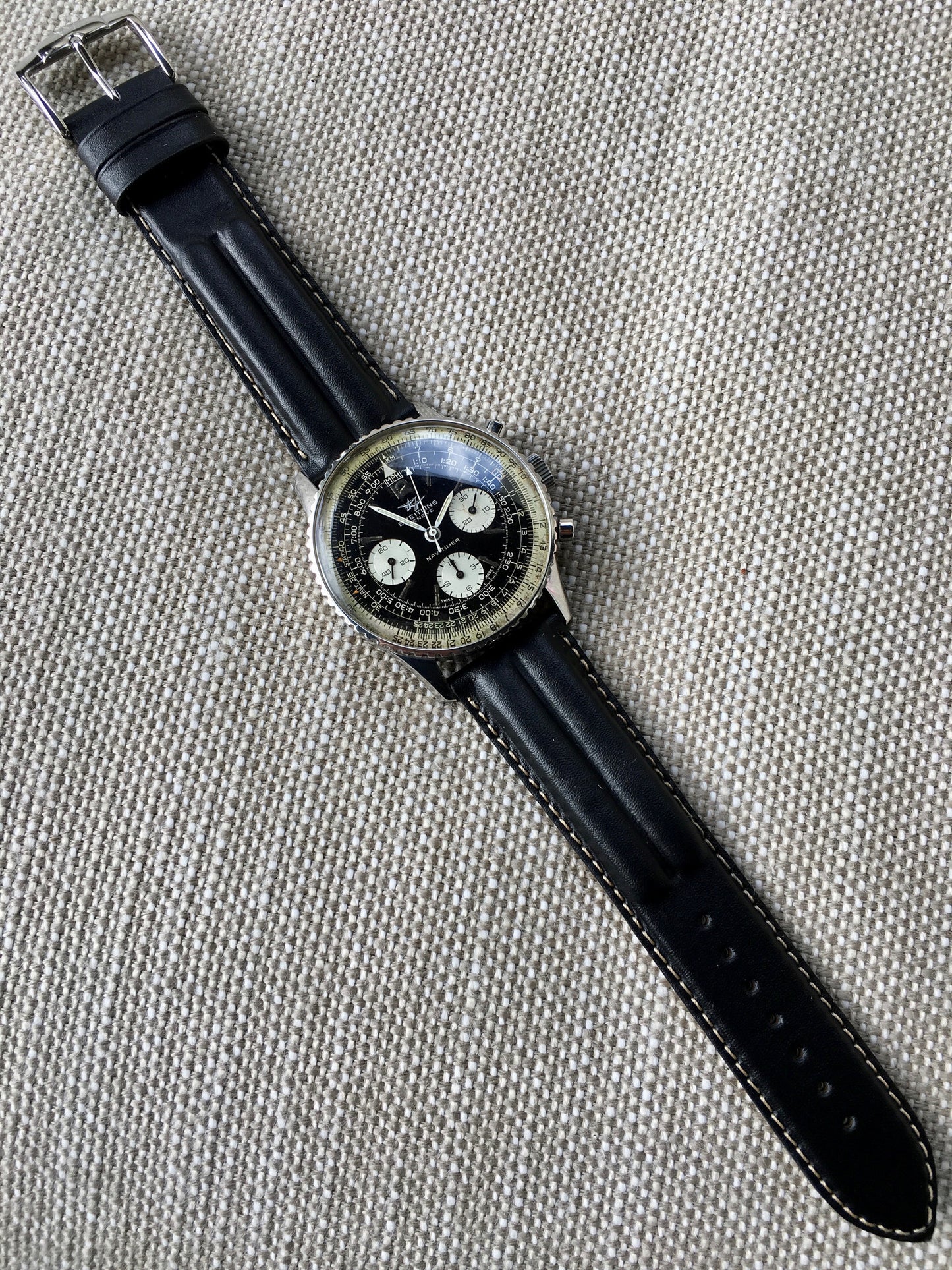 Vintage Breitling Navitimer 806 Steel Chronograph Venus 178 1968 Wristwatch - Hashtag Watch Company