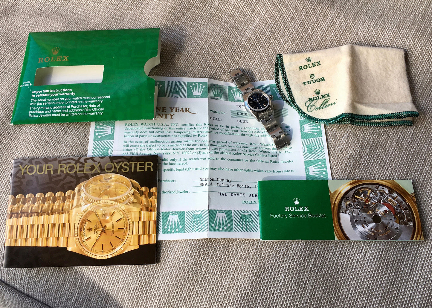 Rolex Ladies Oyster Perpetual 67180 Blue Stick Stainless Steel Wristwatch - Hashtag Watch Company