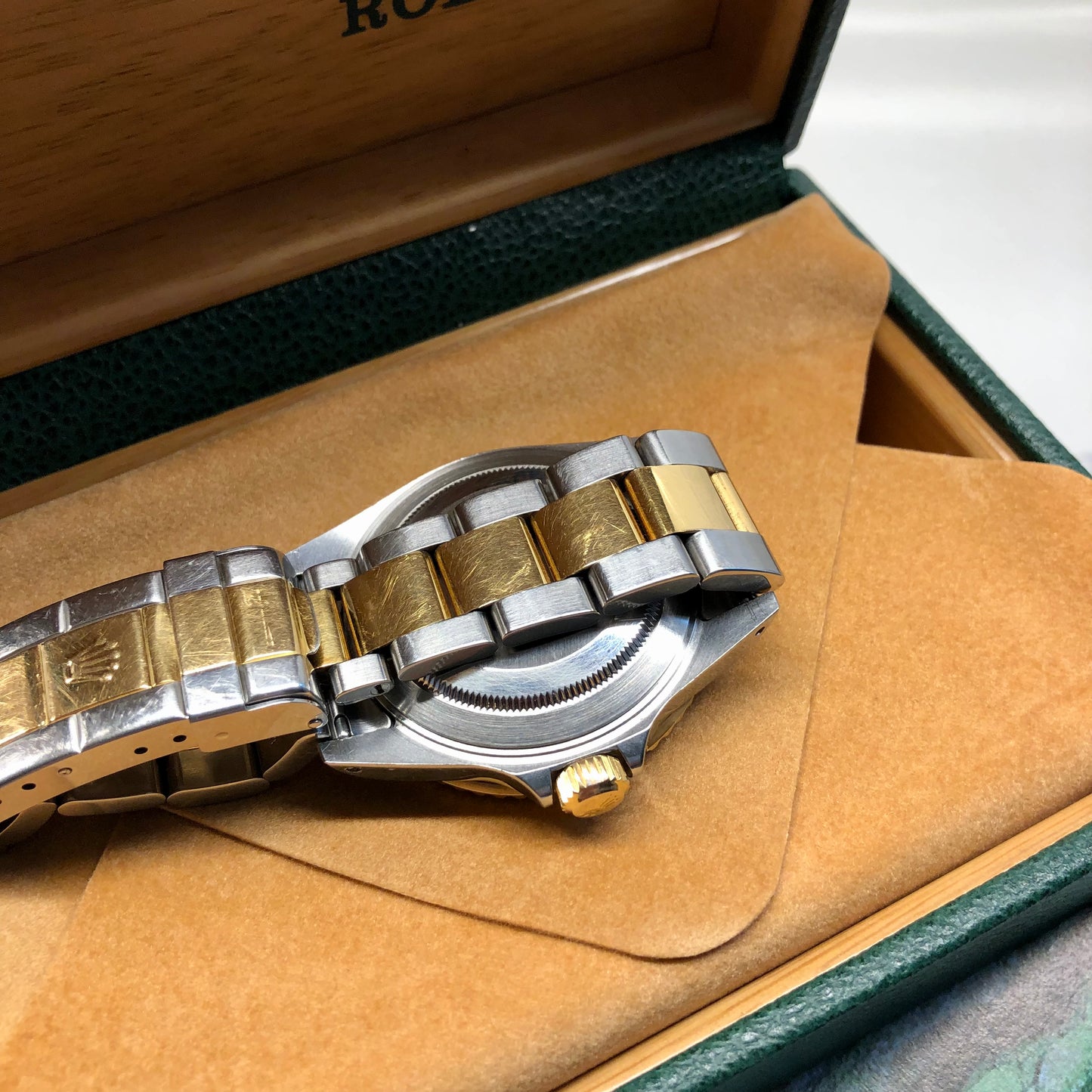 2002 Rolex Submariner Date 16613 Blue Two Tone Oyster 18K Steel Wristwatch Box Papers - Hashtag Watch Company
