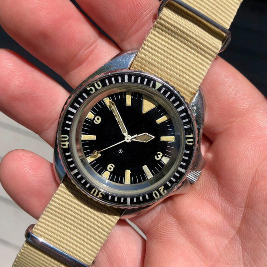 Vintage CWC Cabot Watch Company Royal Navy Sterile Milsub Divers Wristwatch Circa 1980 - Hashtag Watch Company