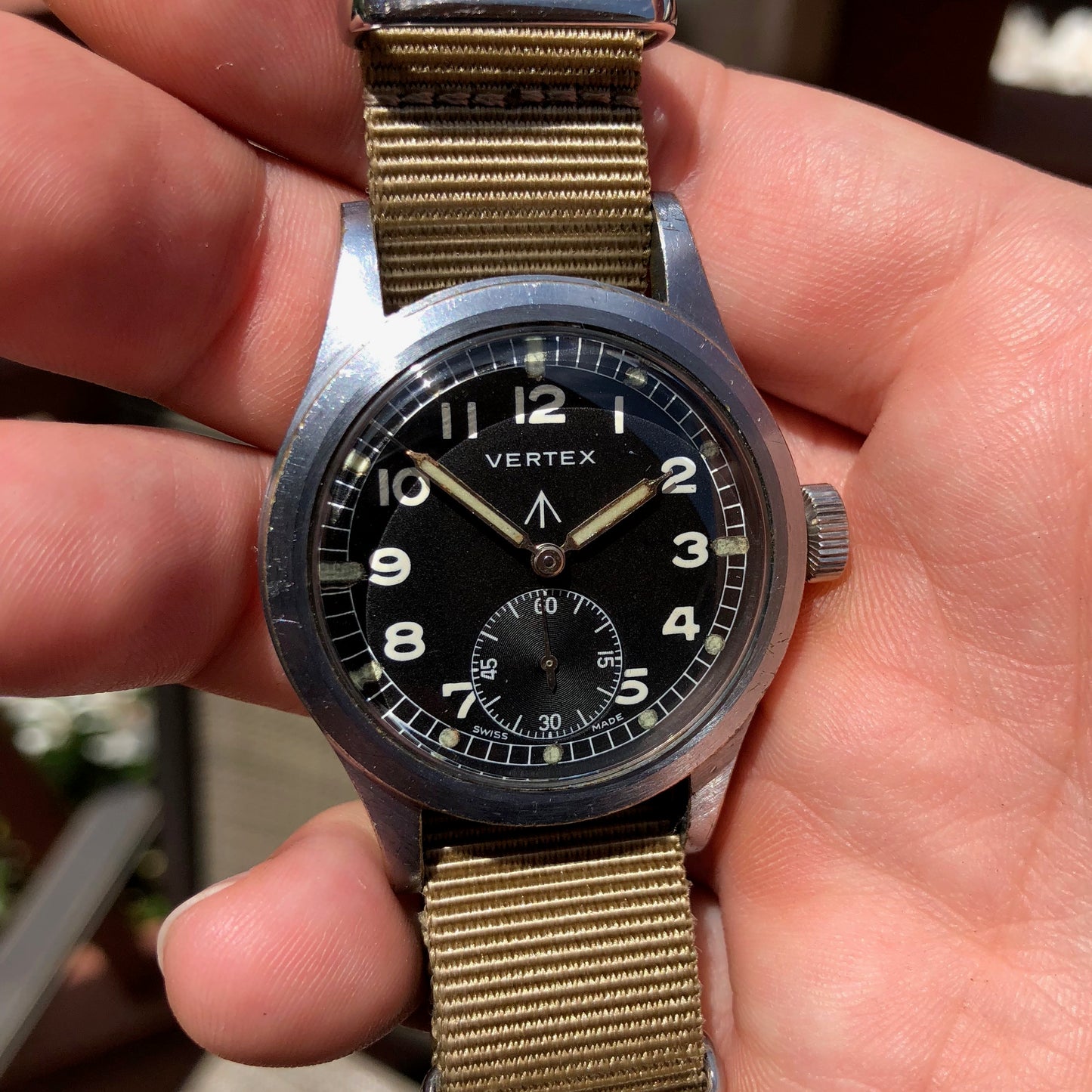 Vintage Vertex WWW Military Dirty Dozen British Military WWII Black Wristwatch - Hashtag Watch Company