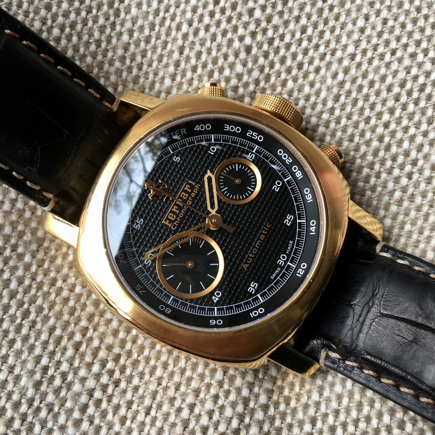 Panerai Ferrari 18K Rose Gold Grand Turismo FER00006 Chronograph Watch Box Papers - Hashtag Watch Company
