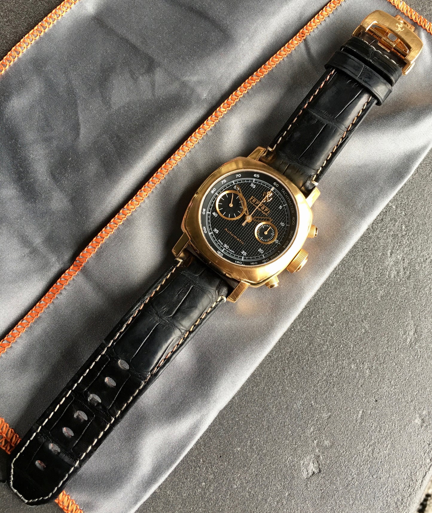 Panerai Ferrari 18K Rose Gold Grand Turismo FER00006 Chronograph Watch Box Papers - Hashtag Watch Company