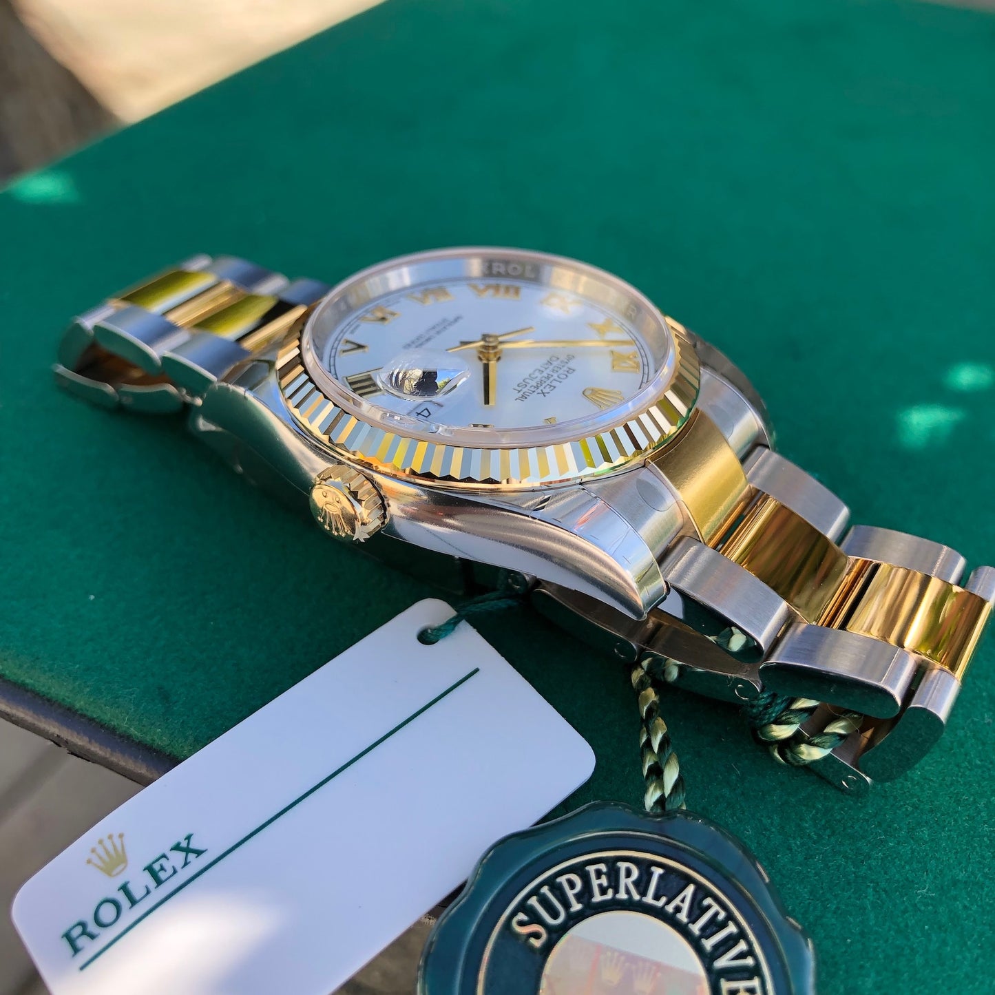 Rolex Datejust 116233 White Roman Two Tone Steel Gold Oyster Wristwatch Box & Papers New Unworn - Hashtag Watch Company
