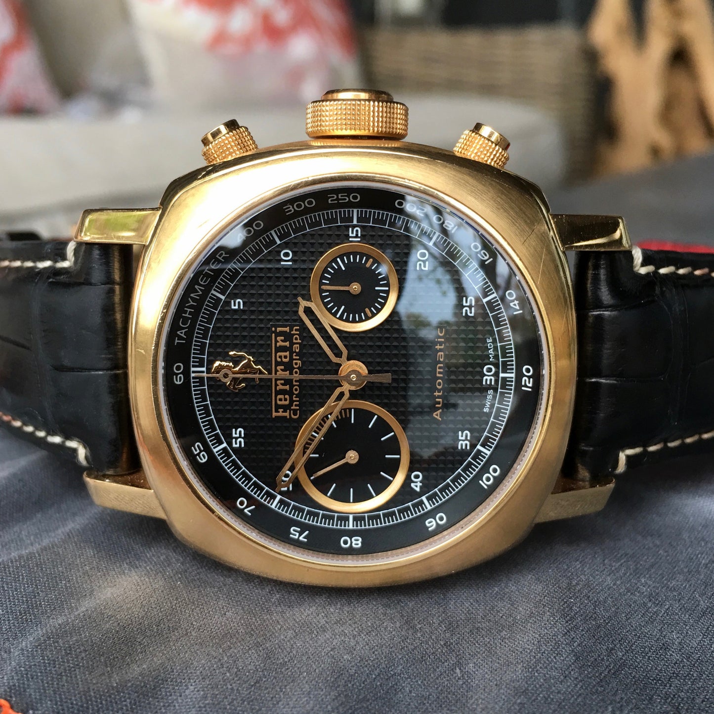 Panerai Ferrari 18K Rose Gold Grand Turismo FER00006 Chronograph Watch Box Papers - Hashtag Watch Company