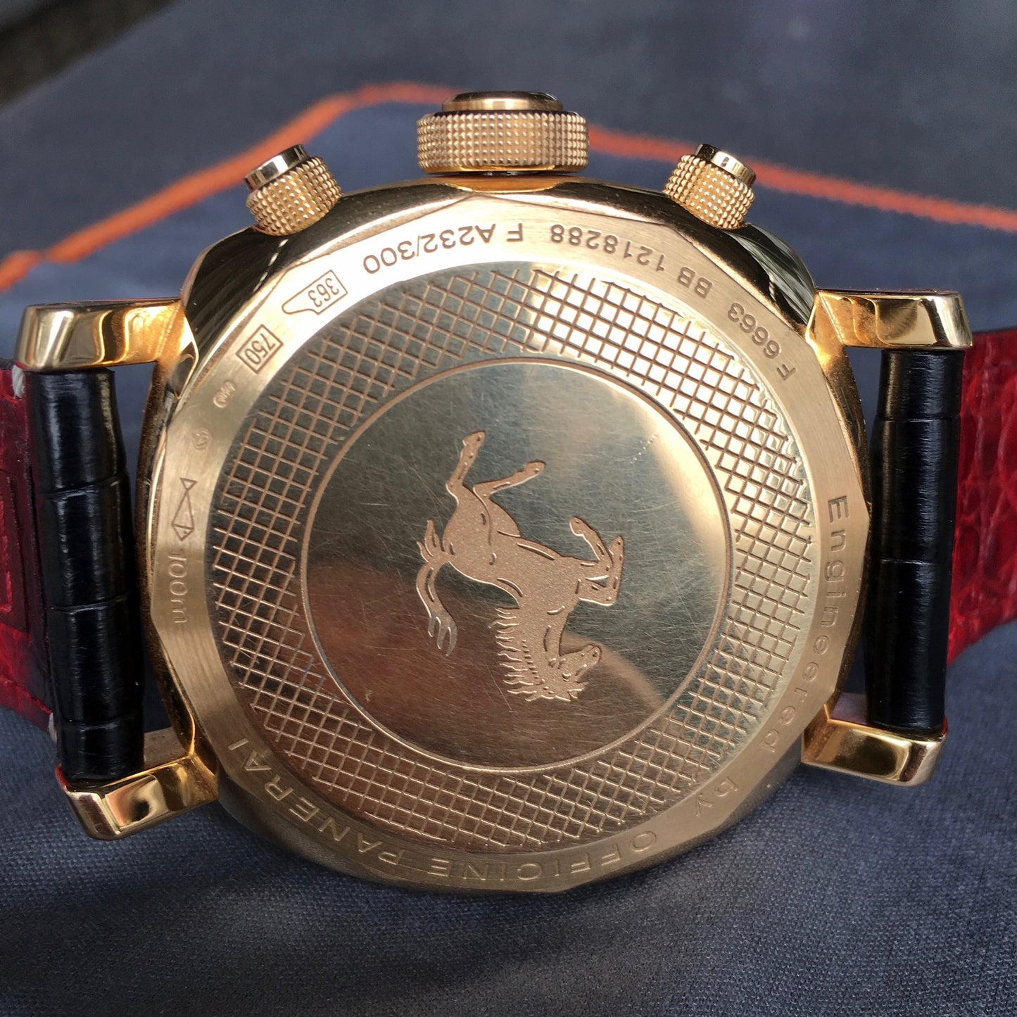 Panerai Ferrari 18K Rose Gold Grand Turismo FER00006 Chronograph Watch Box Papers - Hashtag Watch Company
