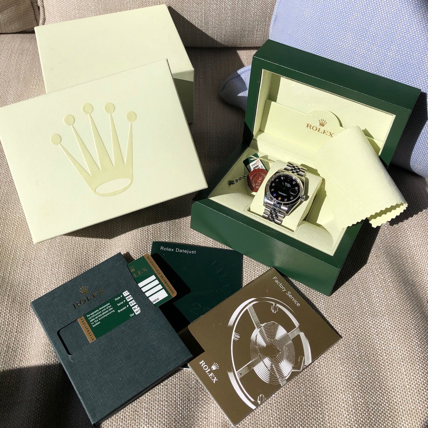 Rolex Datejust 116234 Black Diamond 36mm Jubilee Wristwatch Box & Papers New Unworn - Hashtag Watch Company