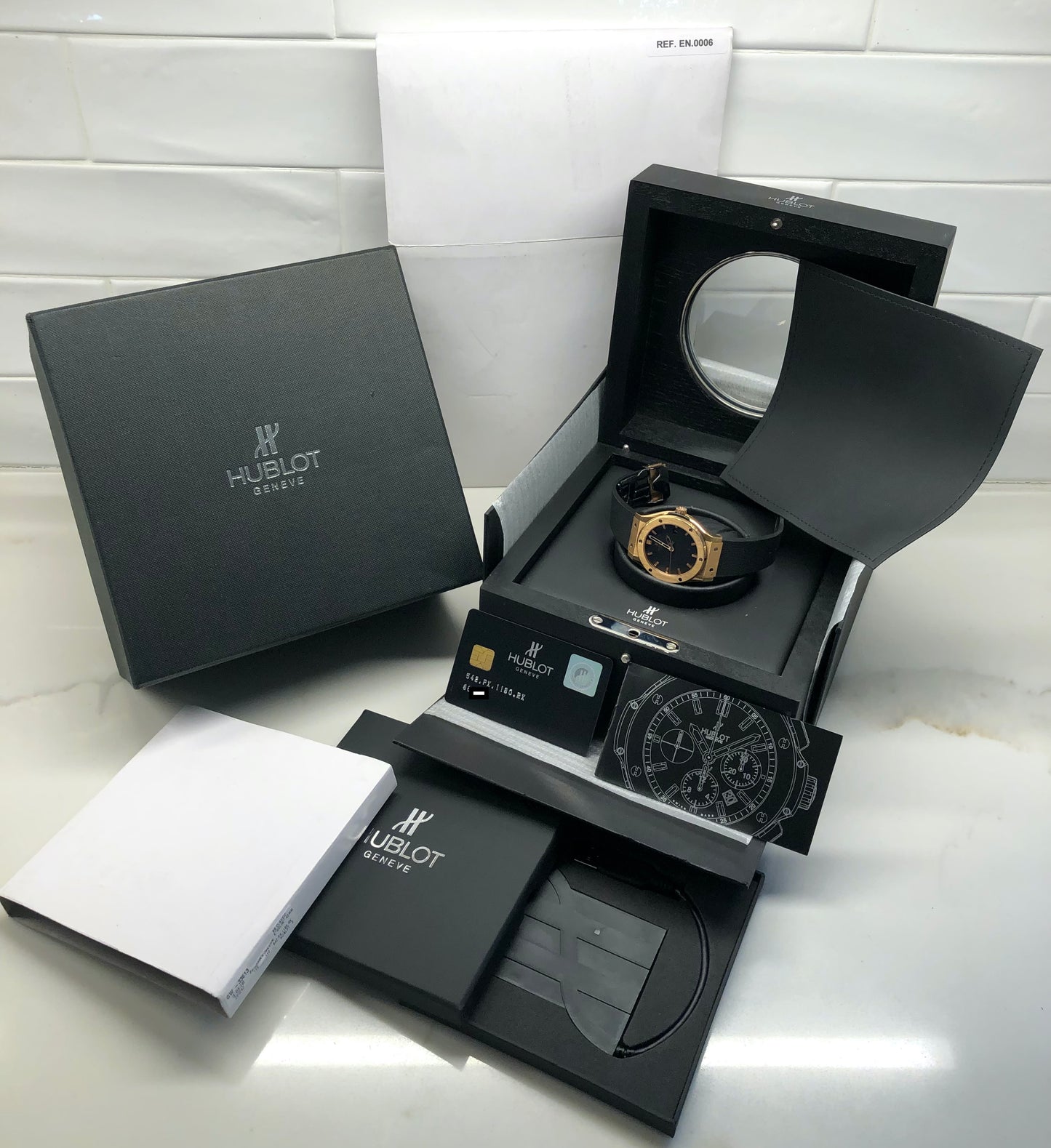 Hublot Classic Fusion 542.PX.1180.RX 18K Rose Gold Rubber 42mm Automatic Wristwatch with Box and Papers - Hashtag Watch Company