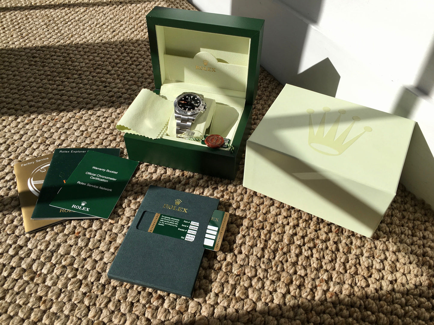 Rolex Explorer II 216570 Steel Black Random Serial Oyster Wristwatch 2014 Box Papers - Hashtag Watch Company