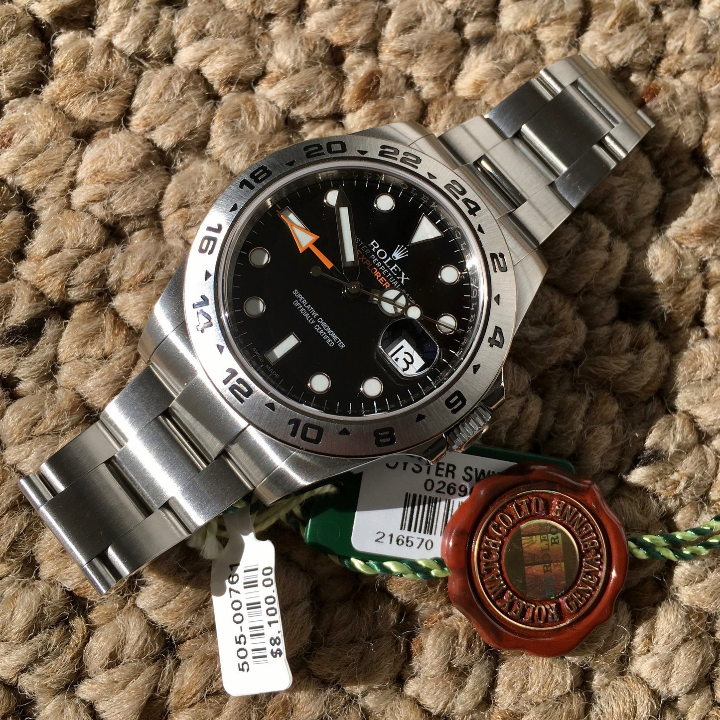 Rolex Explorer II 216570 Steel Black Random Serial Oyster Wristwatch 2014 Box Papers - Hashtag Watch Company