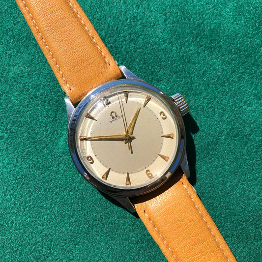 Vintage Omega 2179 Stainless Steel Sector Dial Cal. 30T2 Manual Wristwatch Circa 1940's - Hashtag Watch Company