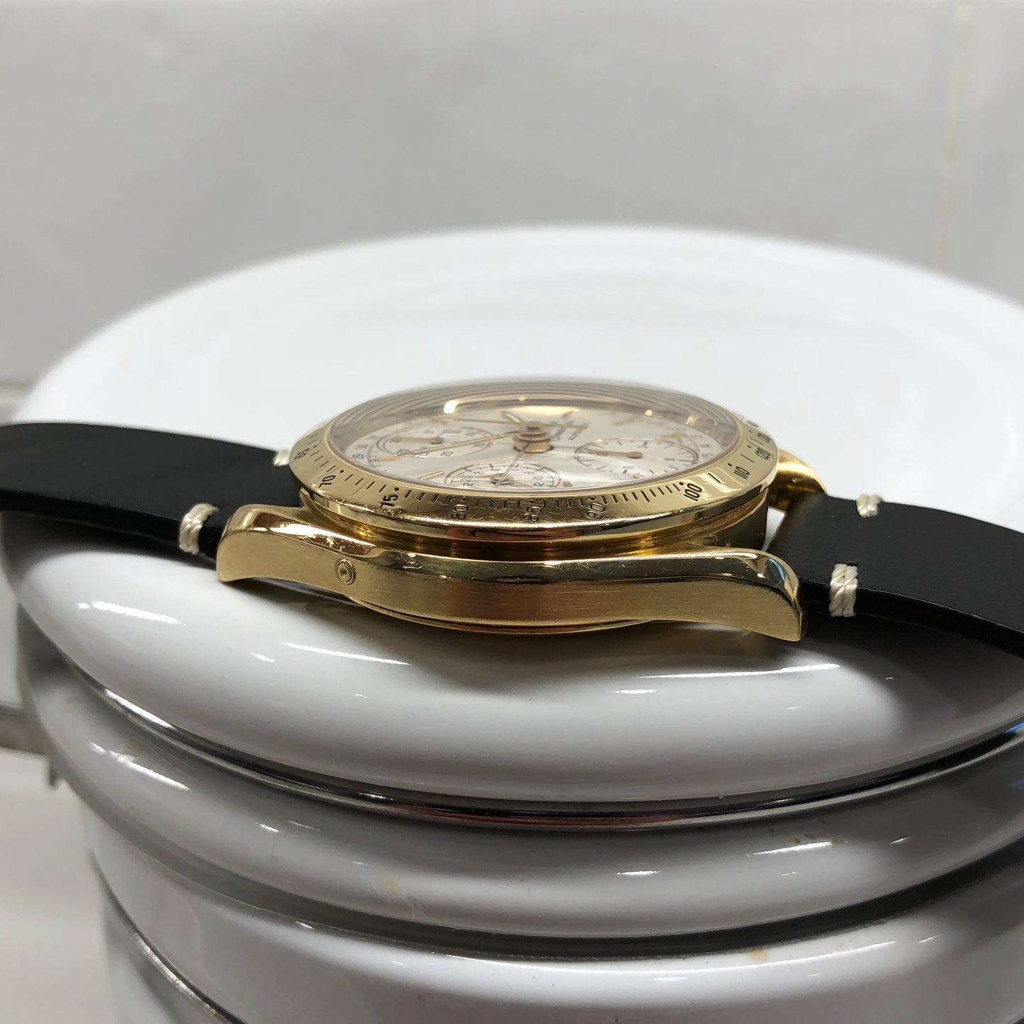 Omega Speedmaster 175.0044 18K Yellow Gold Day Date Chronograph Wristwatch - Hashtag Watch Company