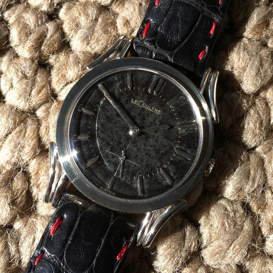 Vintage LeCoultre Fancy Lugs Black Manual Wind Cal. 480/CW Gold Filled Wristwatch - Hashtag Watch Company