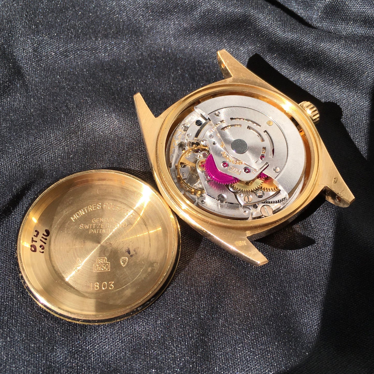 Vintage Rolex President 1803 Day Date 18K Yellow Gold Linen 1972 Wristwatch - Hashtag Watch Company
