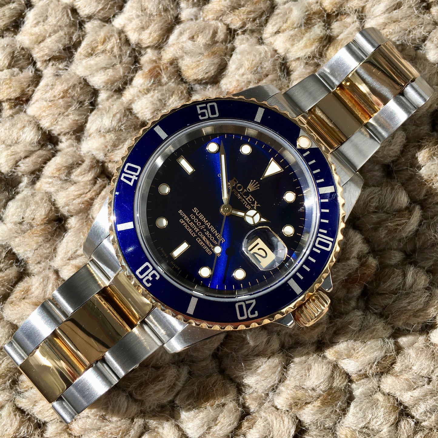 Rolex Submariner 16613 Two Tone Steel 18K Gold "Y" Serial 2002 Wristwatch - Hashtag Watch Company