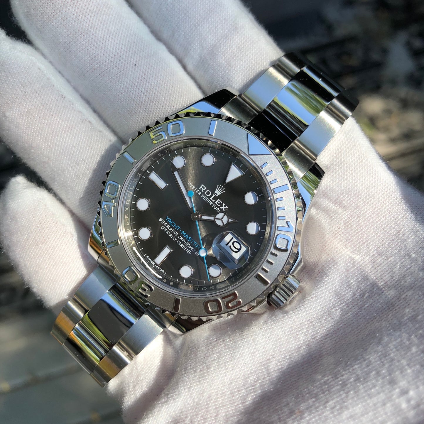 Rolex Yachtmaster 116622 Platinum Rhodium 40mm Steel Oyster Wristwatch Box Papers Circa 2019 - Hashtag Watch Company