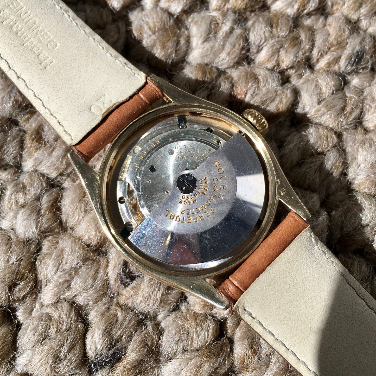 Vintage Rolex Oyster Perpetual 6085 14K Yellow Gold Silver 1954 Wristwatch - Hashtag Watch Company