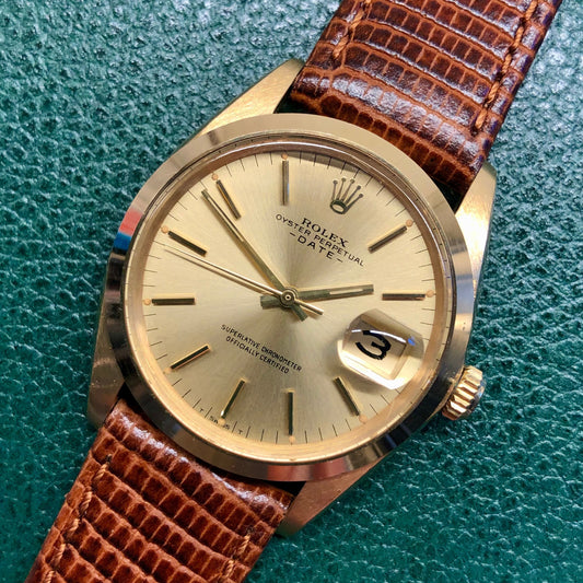1967 Rolex Date 1503 18K Yellow Gold Oyster Perpetual Wristwatch Unpolished - Hashtag Watch Company