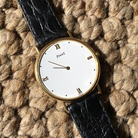 Piaget 8065 Quartz Solid 18K Yellow Gold White Dial Dress Wristwatch - Hashtag Watch Company