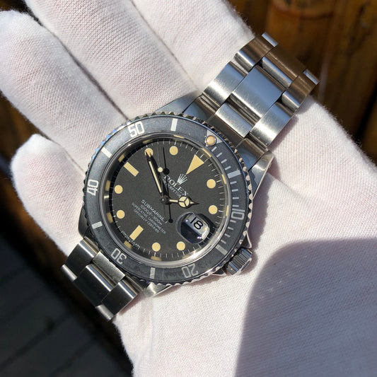 Vintage Rolex Submariner 16800 Matte Dial Sapphire Box Papers Circa 1982 - Hashtag Watch Company