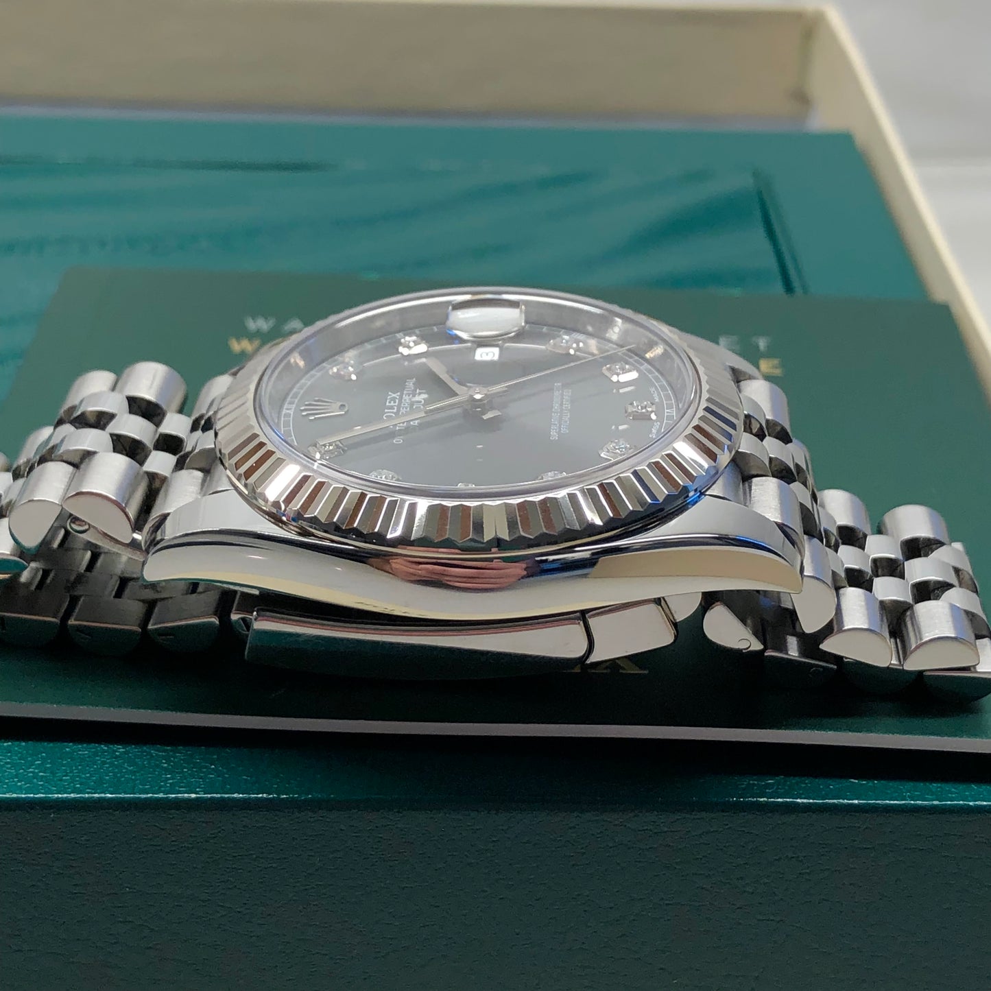 2018 Rolex Datejust 126334 Rhodium Diamond Fluted 41mm Steel Jubilee Wristwatch with Box and Papers - Hashtag Watch Company