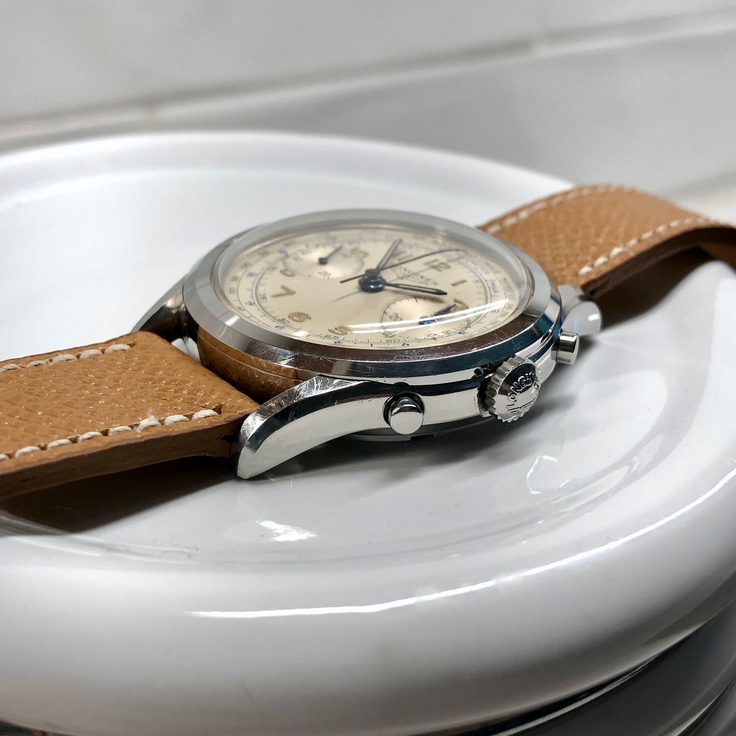 1963 Longines 6592 Stainless Steel 30CH Chronograph Vintage Unpolished Wristwatch - Hashtag Watch Company