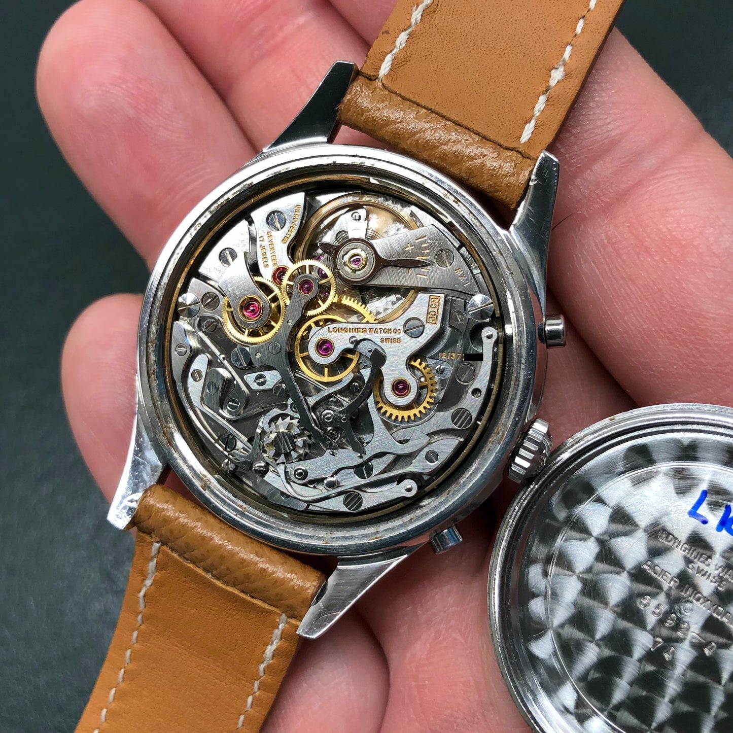 1963 Longines 6592 Stainless Steel 30CH Chronograph Vintage Unpolished Wristwatch - Hashtag Watch Company
