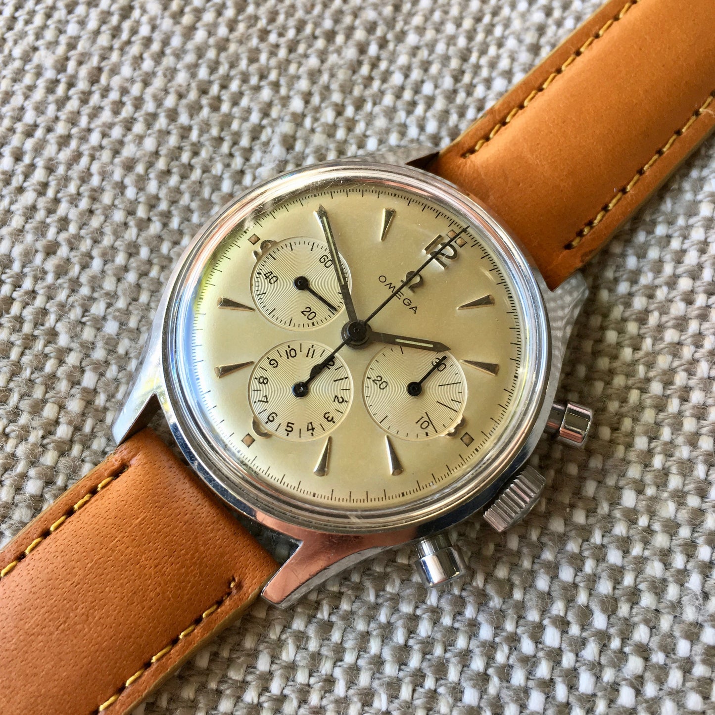 Vintage Omega 2451-6 Steel Chronograph Cal. 321 Manual 1950's Wristwatch 35mm - Hashtag Watch Company